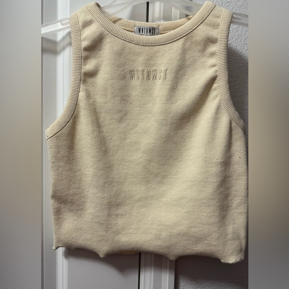 Vintage Beige Ribbed Tank Top - Picture 2 of 4